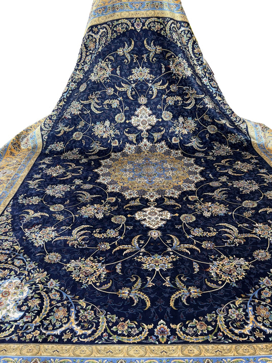 Sovereign Azure Blue Bamboo Silk Rug