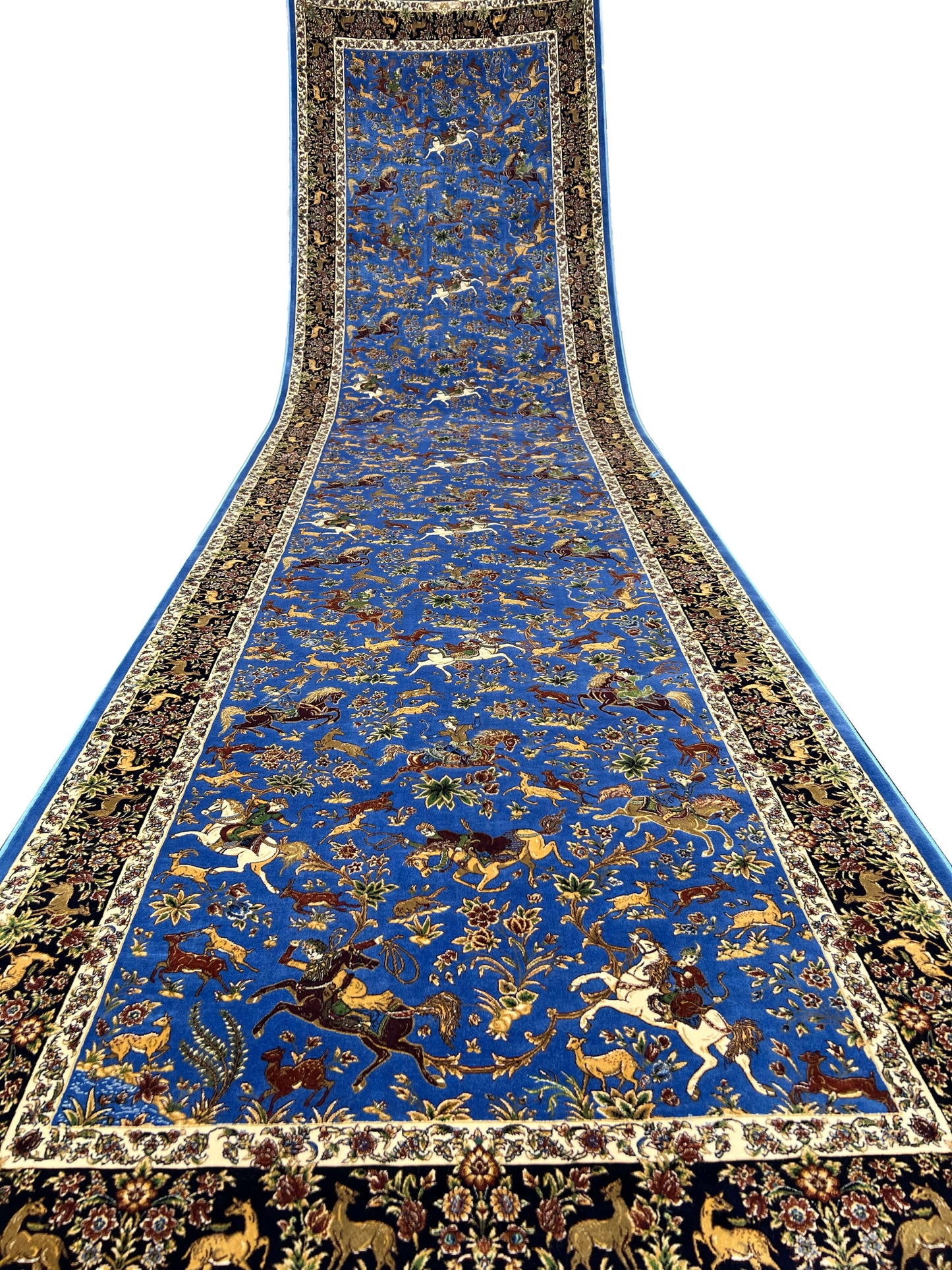 Blue Hunting Shekargah Runner Rug