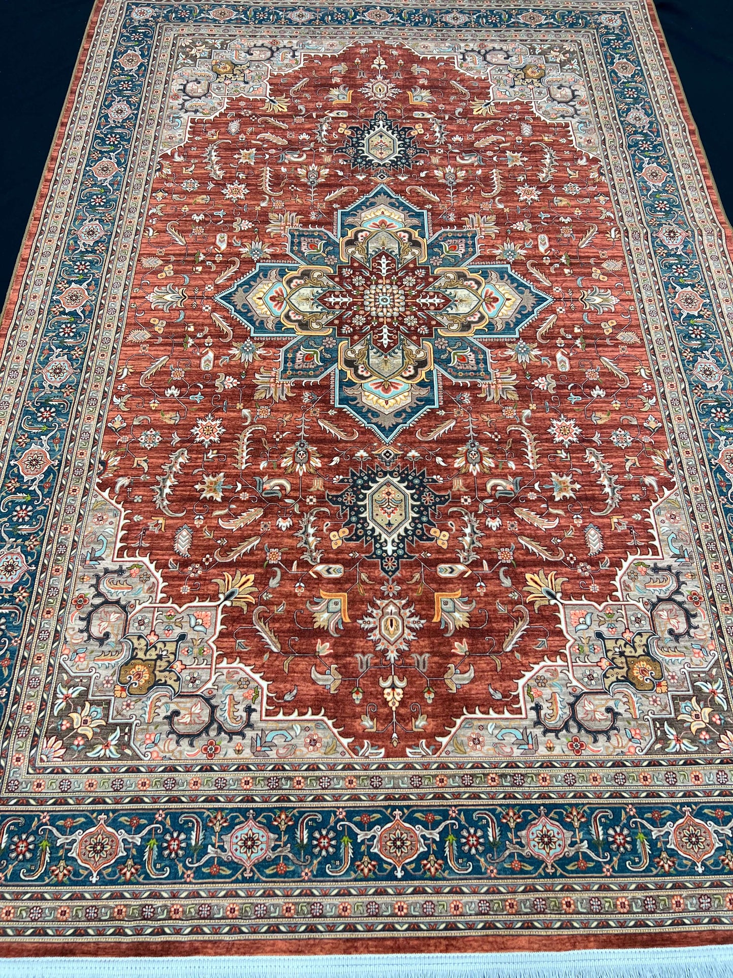 Red Renaissance Vintage Printed Rug