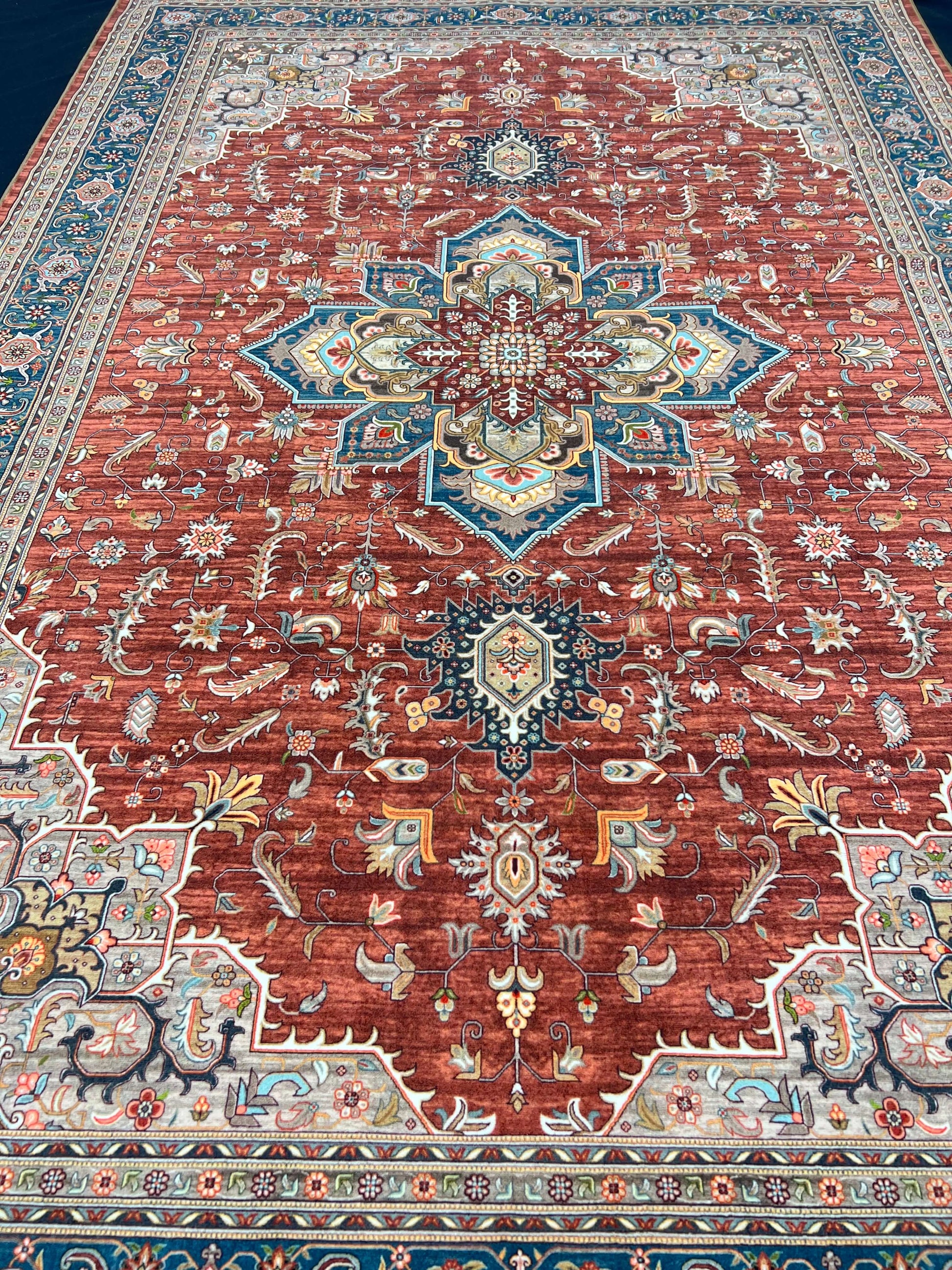 Red Renaissance Vintage Printed Rug