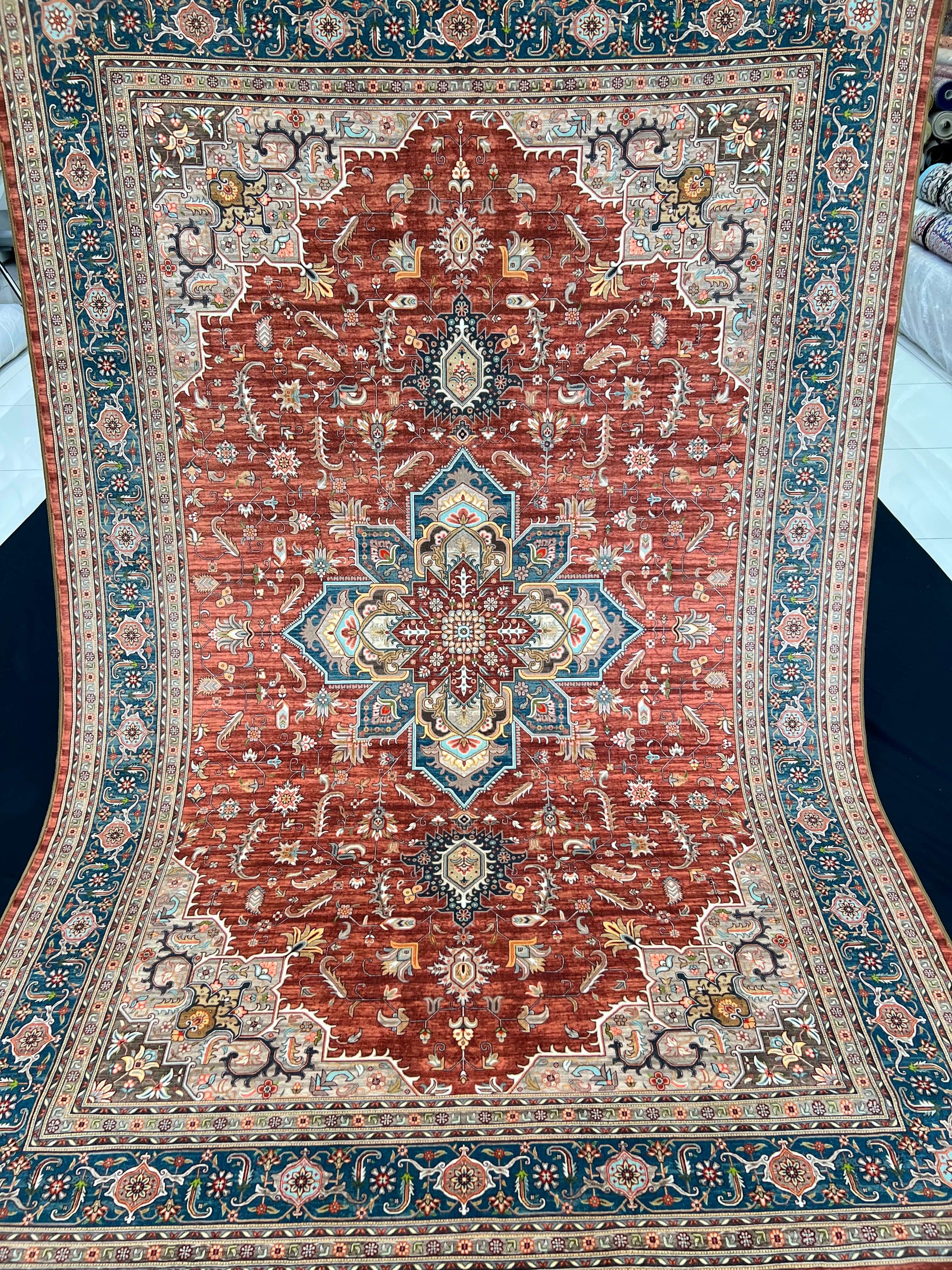 Red Renaissance Vintage Printed Rug