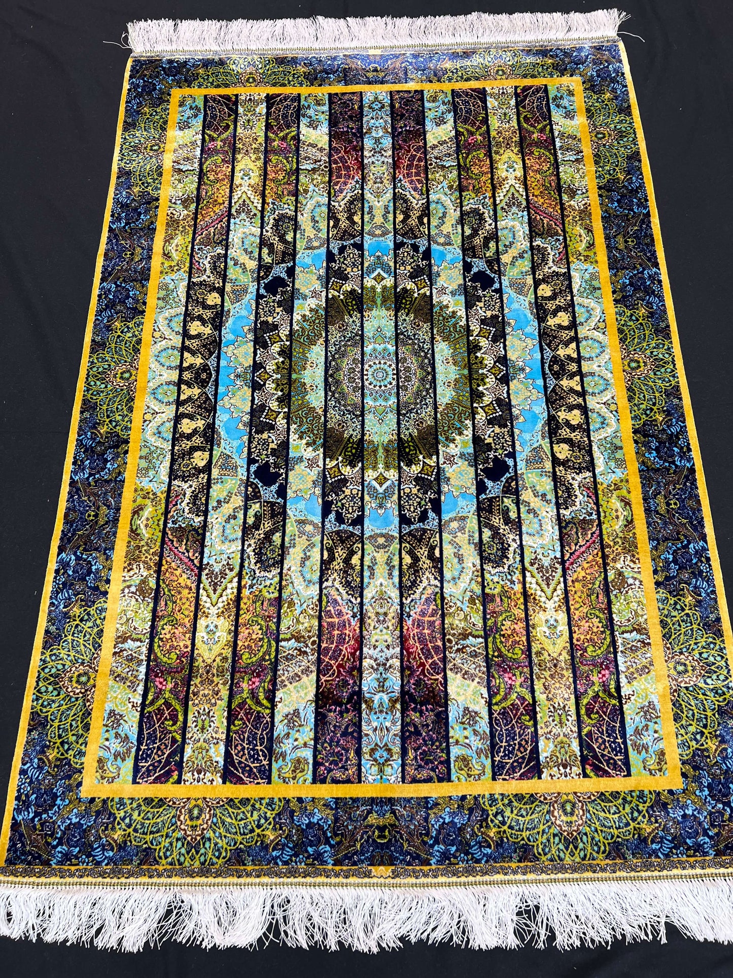 Vibrant Splash Silk Persian Area Rug