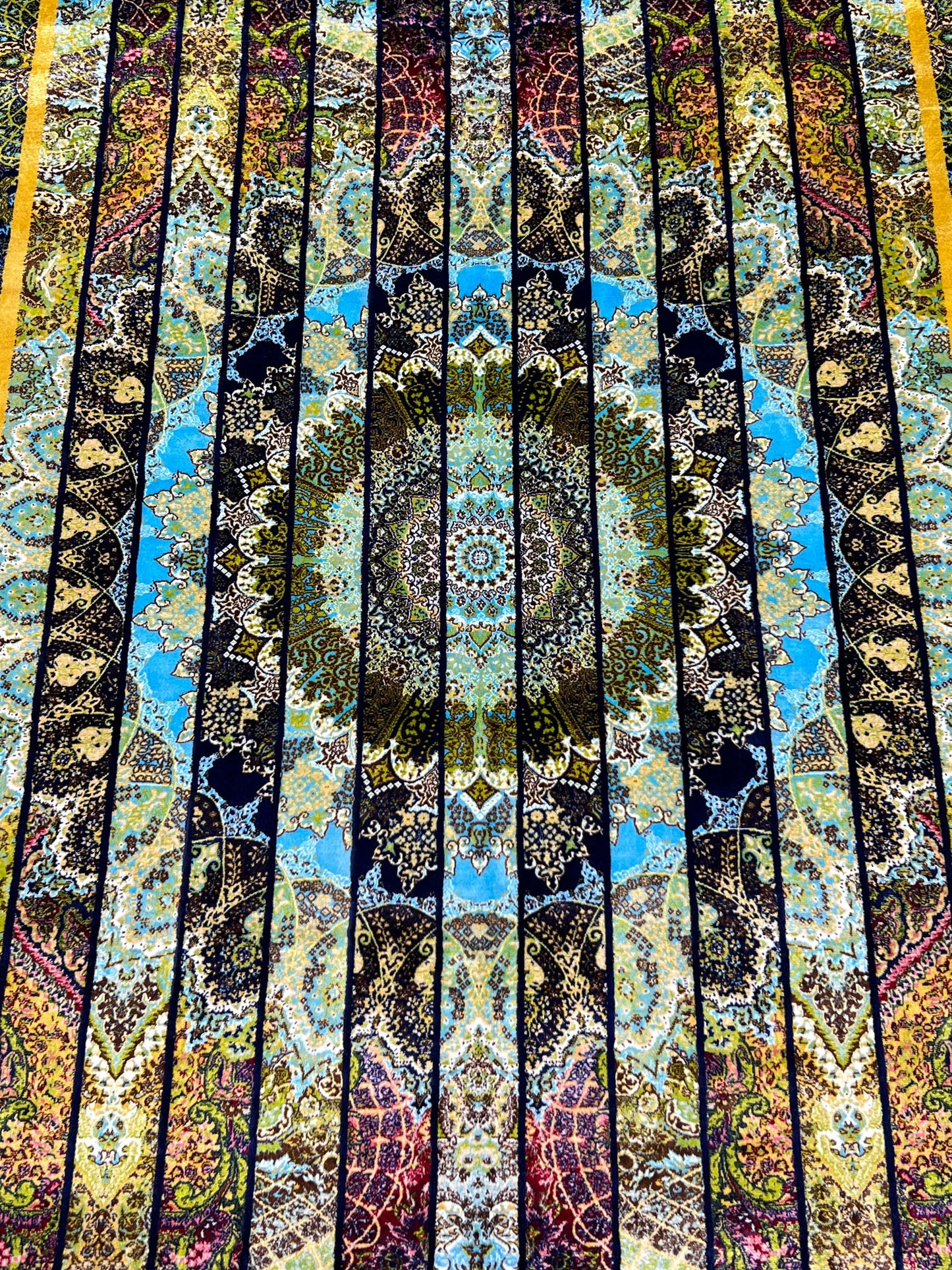 Vibrant Splash Silk Persian Area Rug