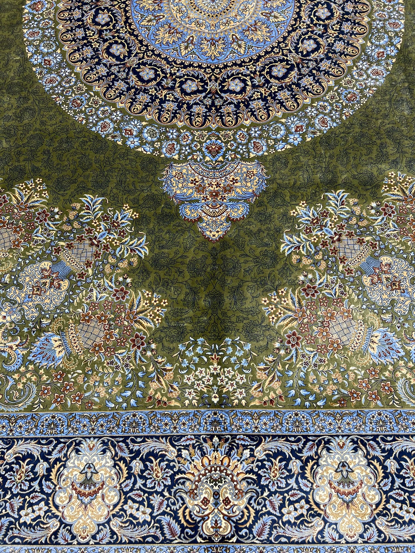 Green Rhapsody Silk Rug