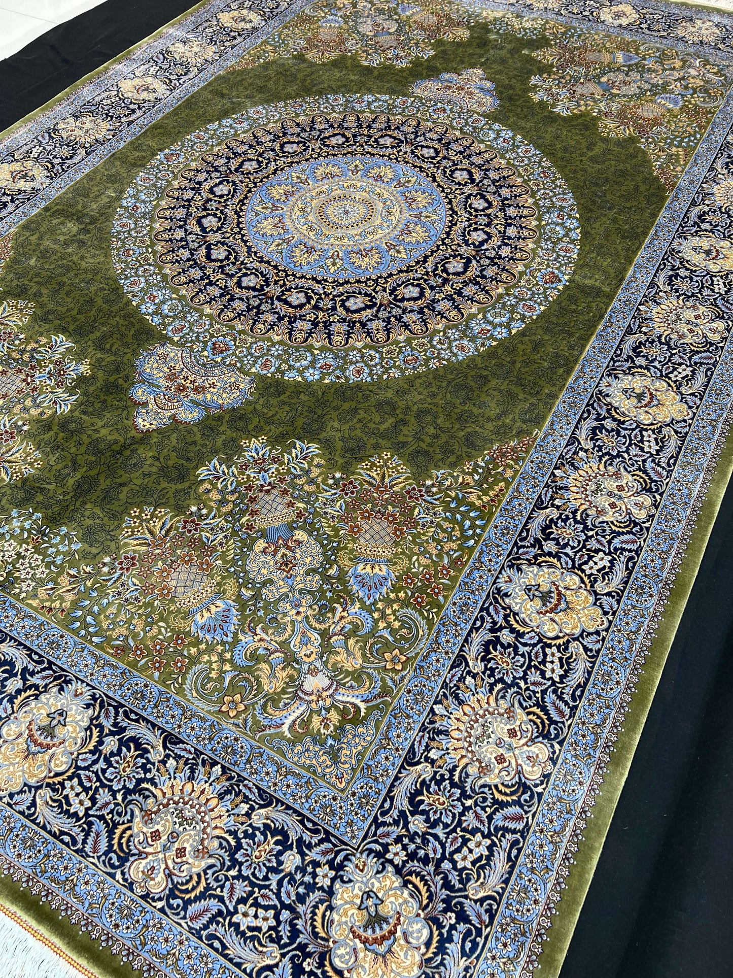 Green Rhapsody Silk Rug