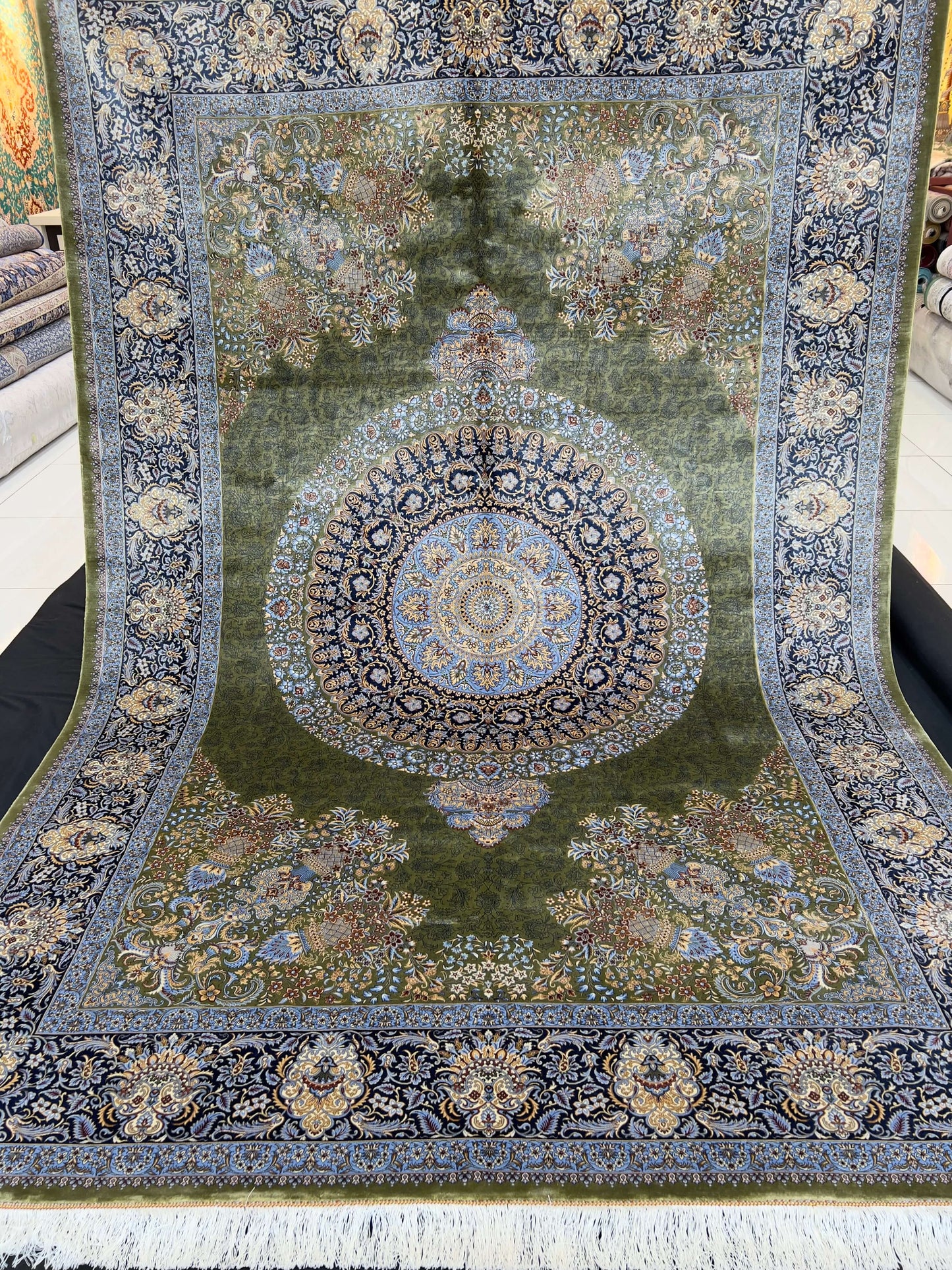 Green Rhapsody Silk Rug