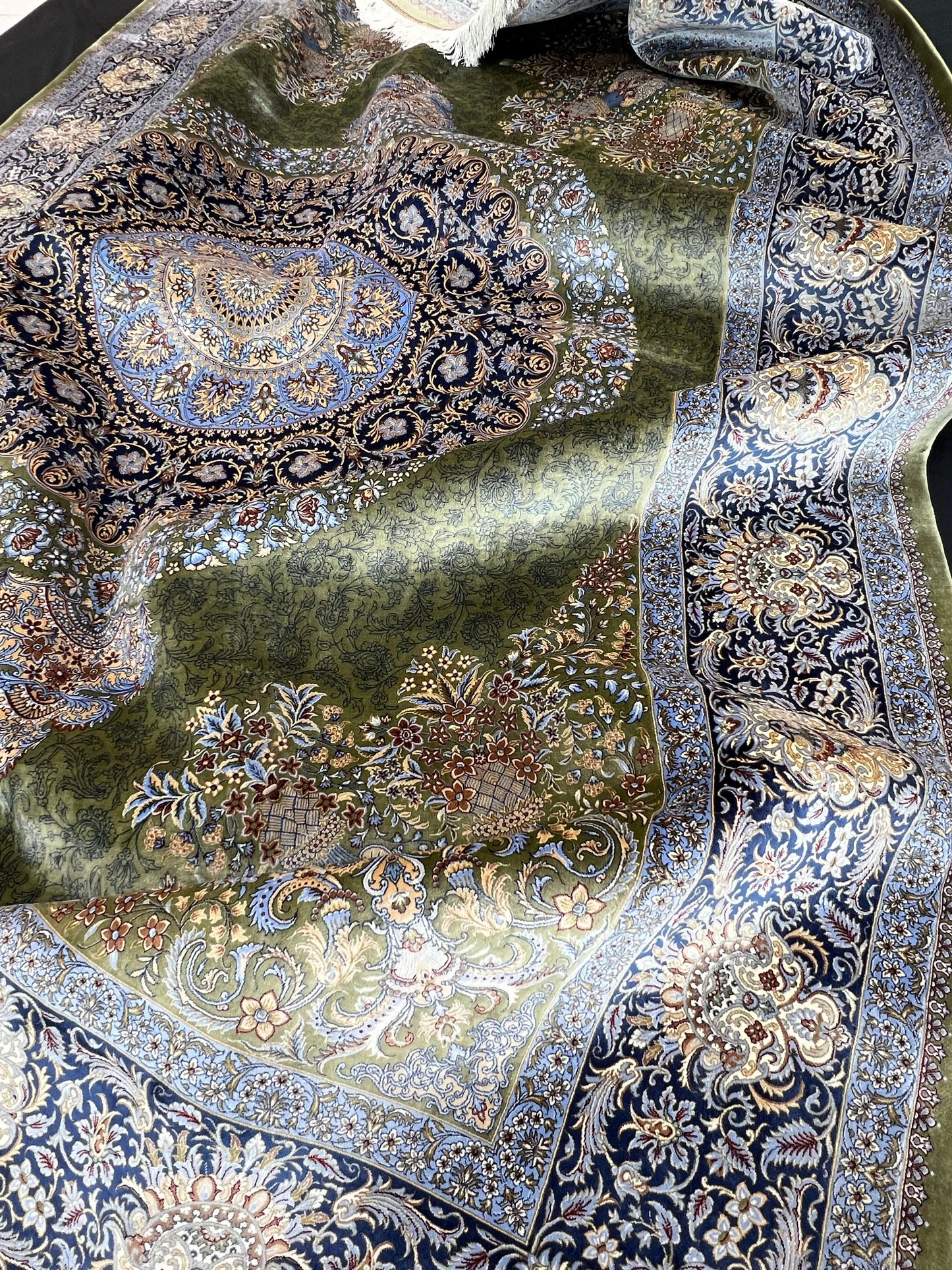 Green Rhapsody Silk Rug