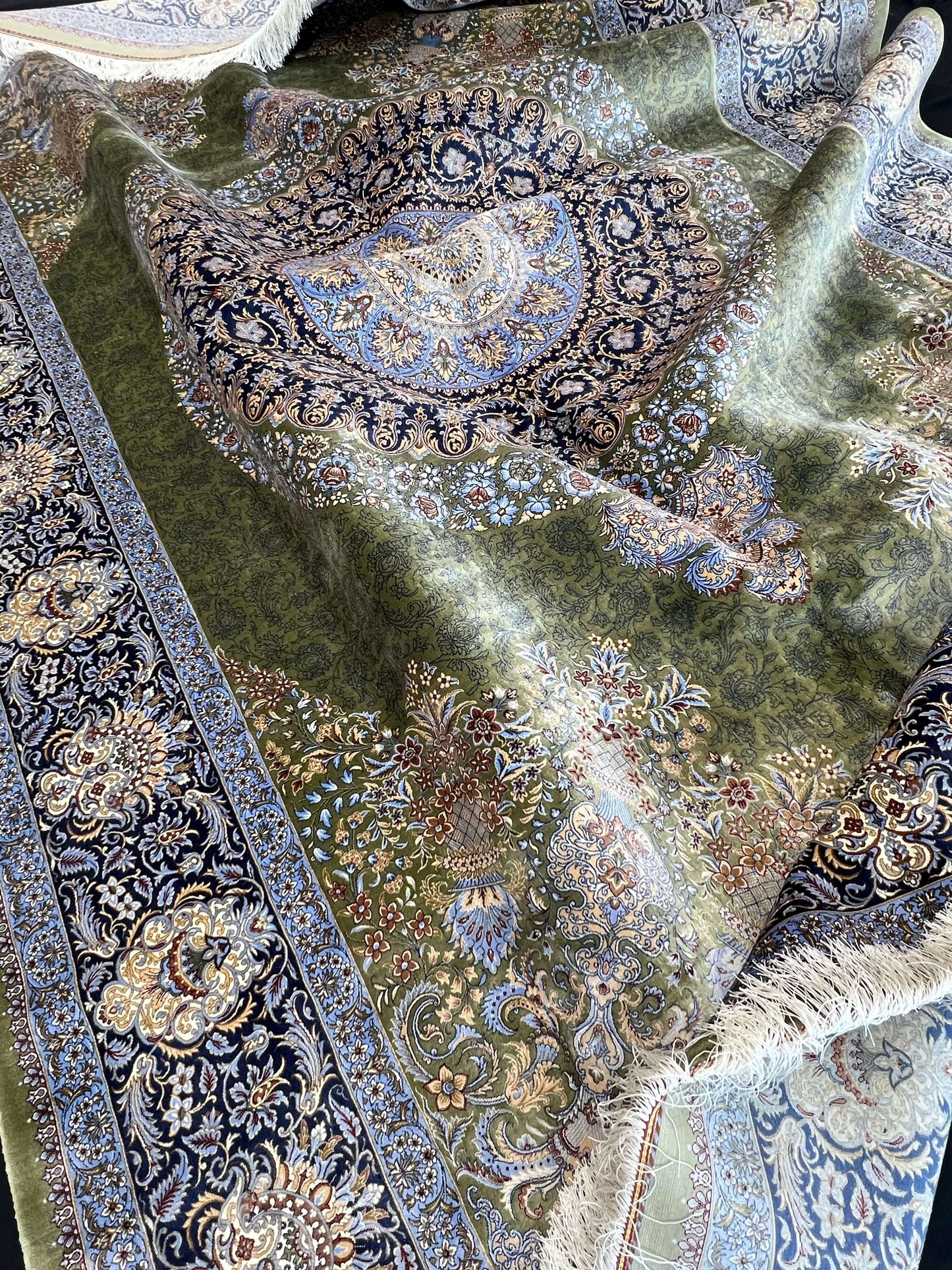 Green Rhapsody Silk Rug