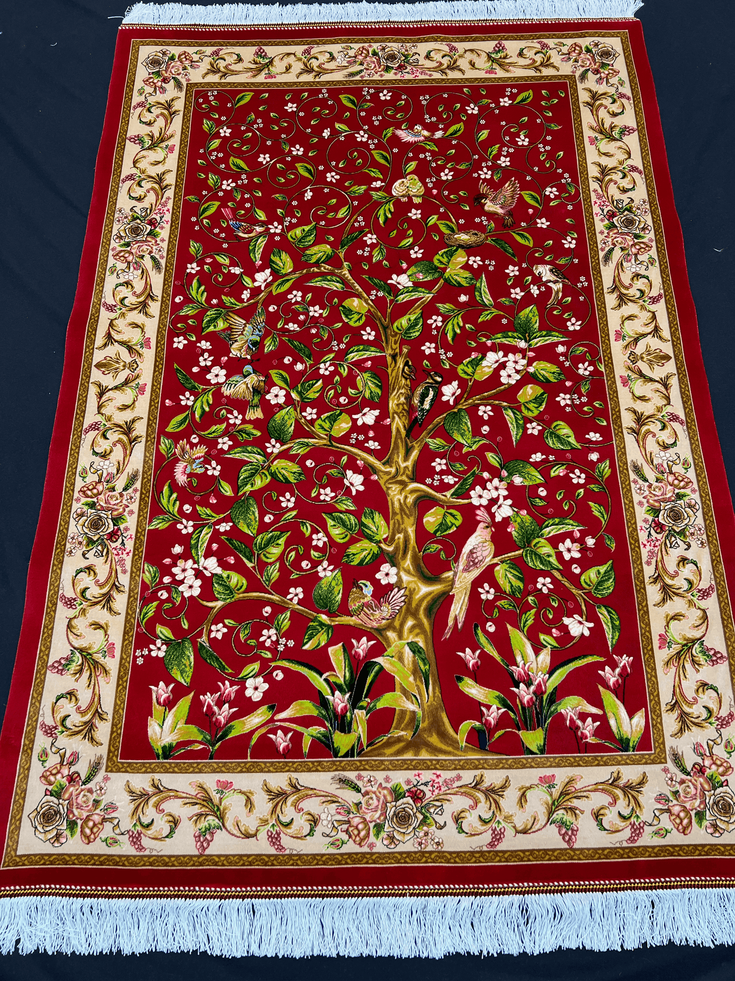 Red Tree Bamboo Silk Rug