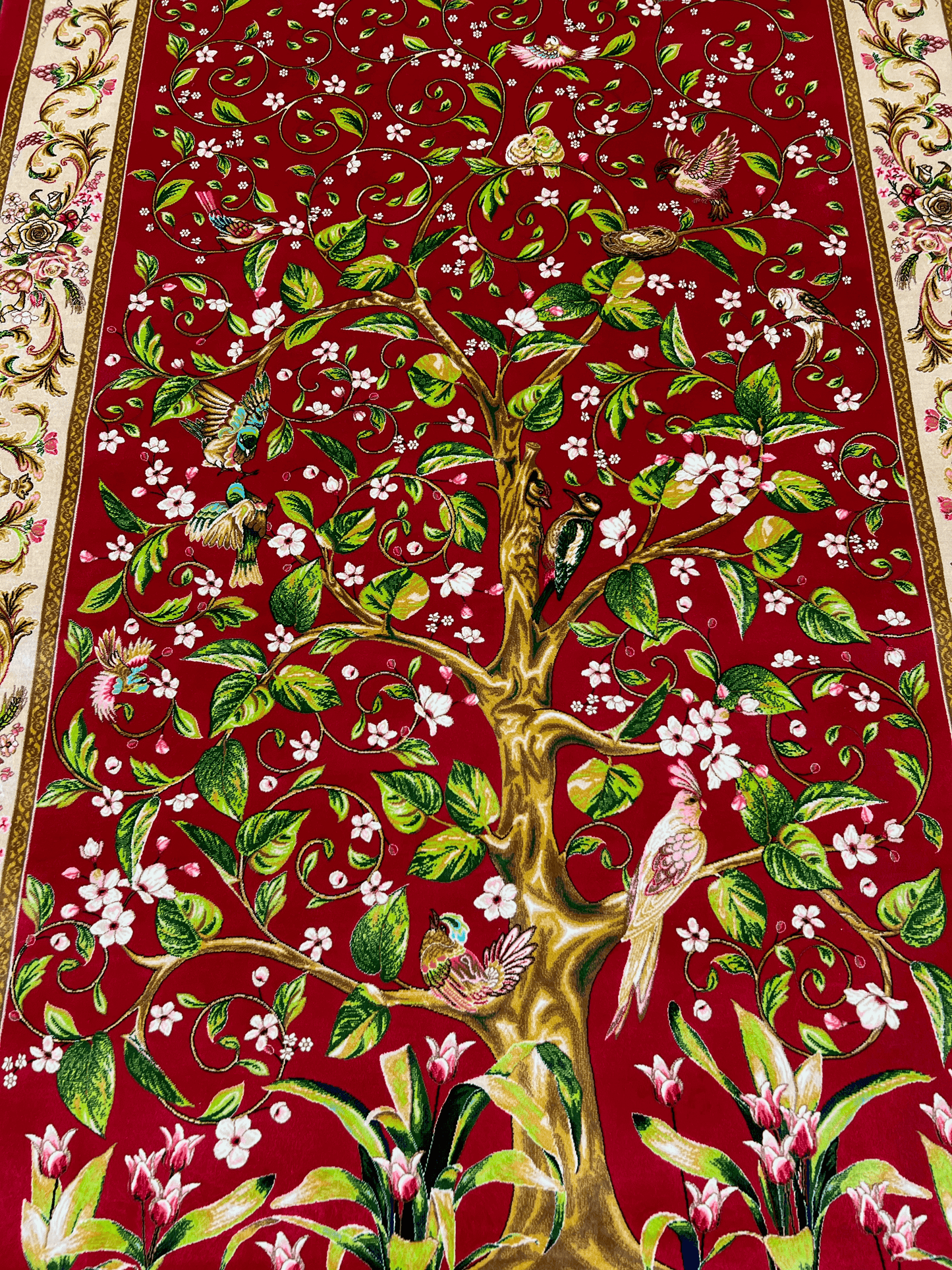 Red Tree Bamboo Silk Rug