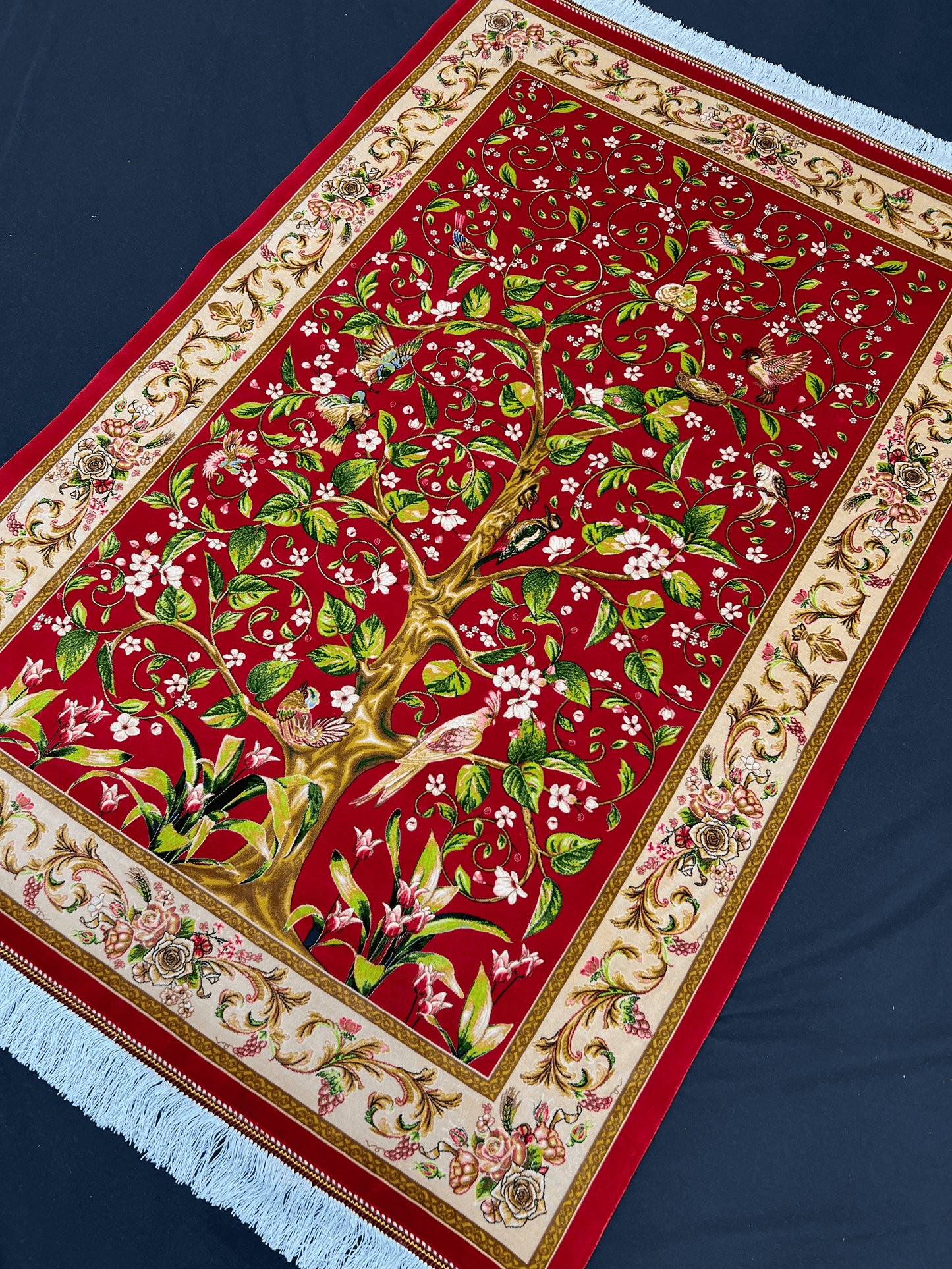 Red Tree Bamboo Silk Rug