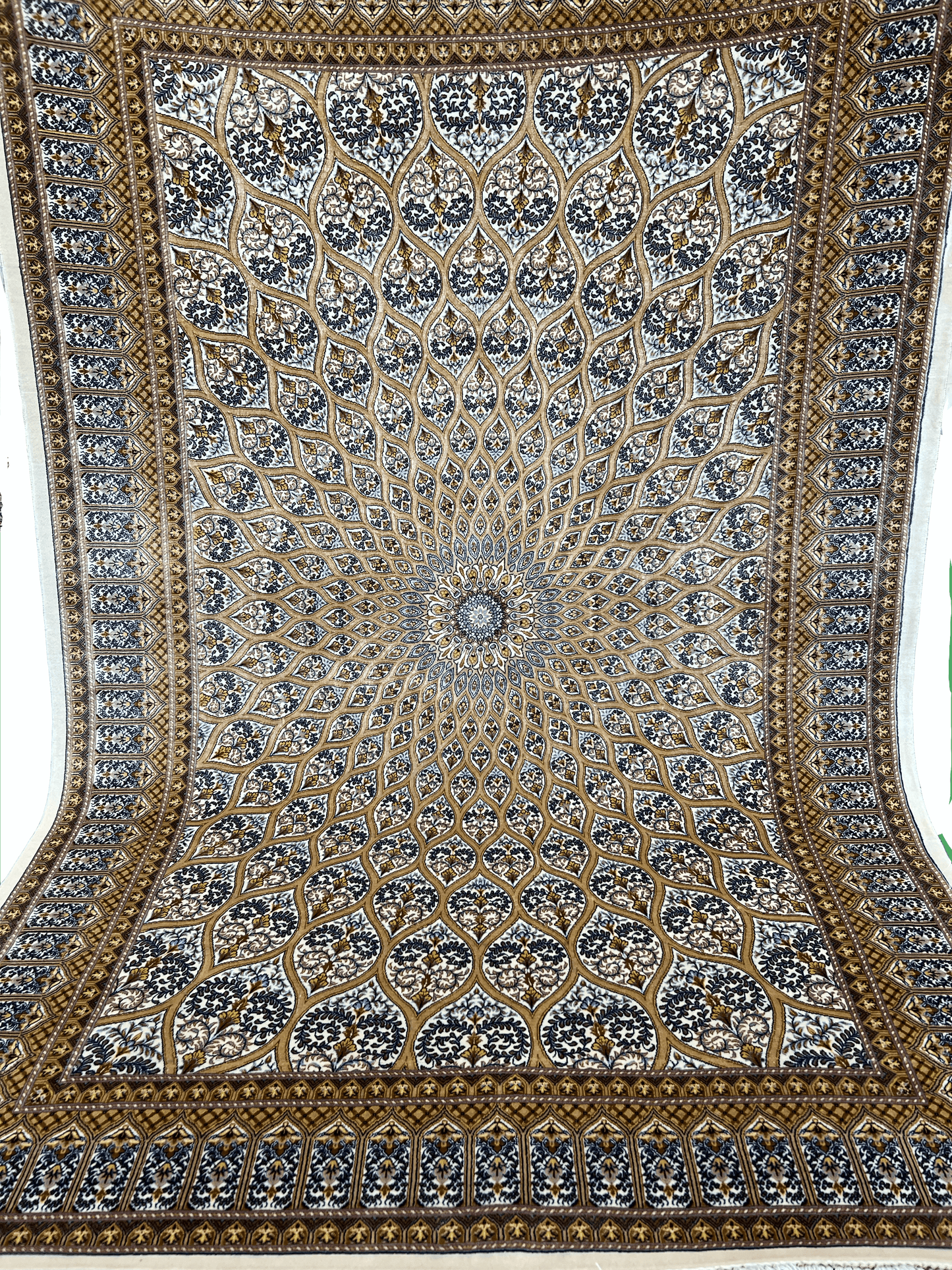 Brown Gonbad Dome Bamboo Silk Rug