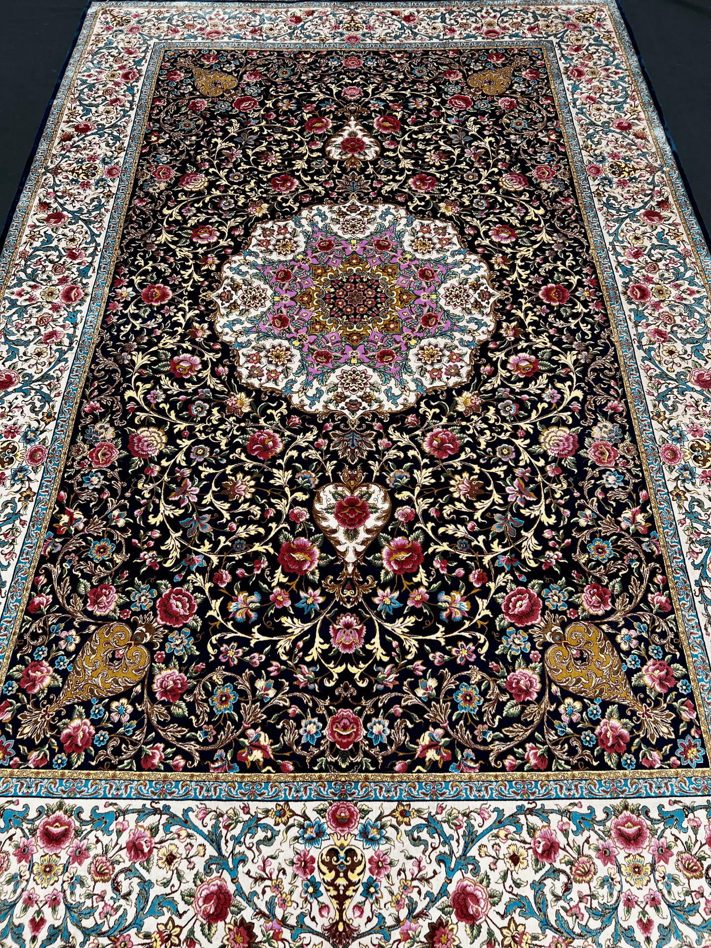 Floral Gem Bamboo Silk Rug