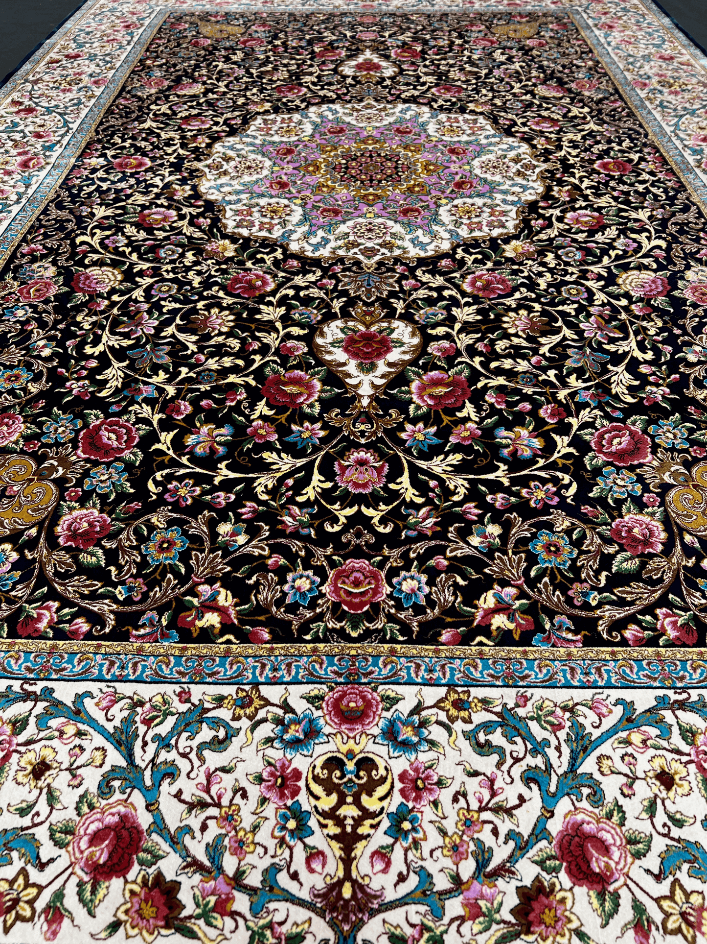 Floral Gem Bamboo Silk Rug