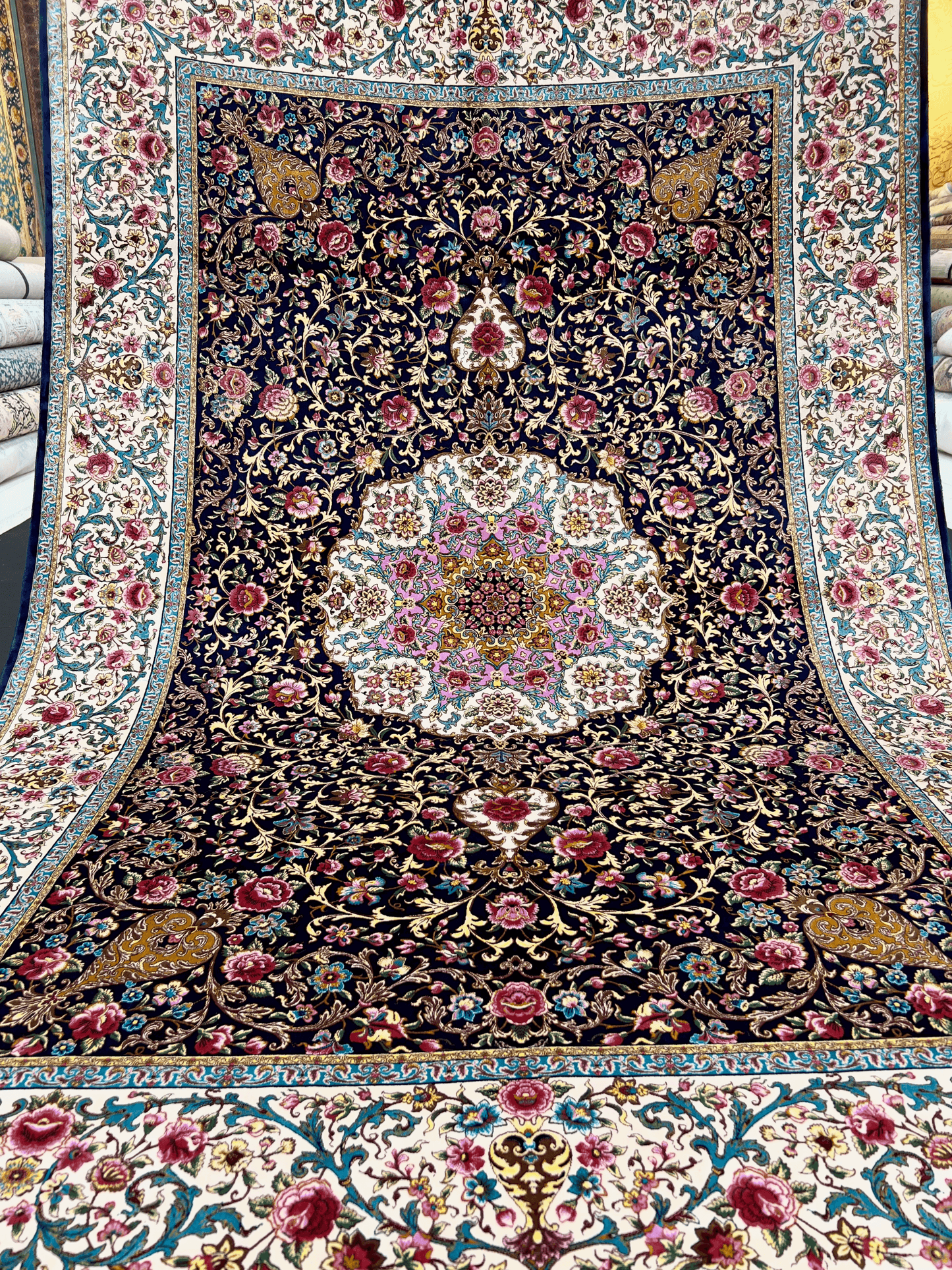 Floral Gem Bamboo Silk Rug