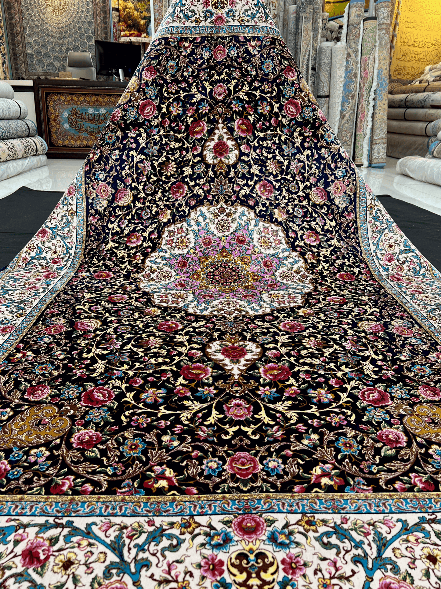 Floral Gem Bamboo Silk Rug