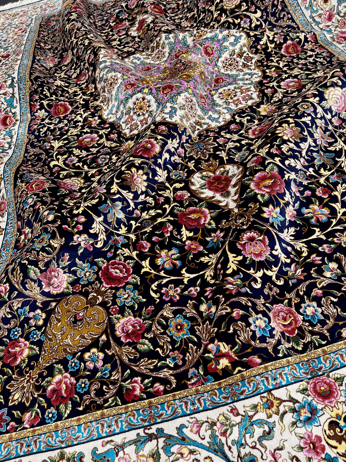 Floral Gem Bamboo Silk Rug