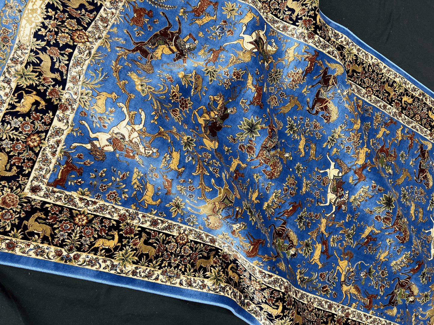 Blue Hunting Shekargah Runner Rug