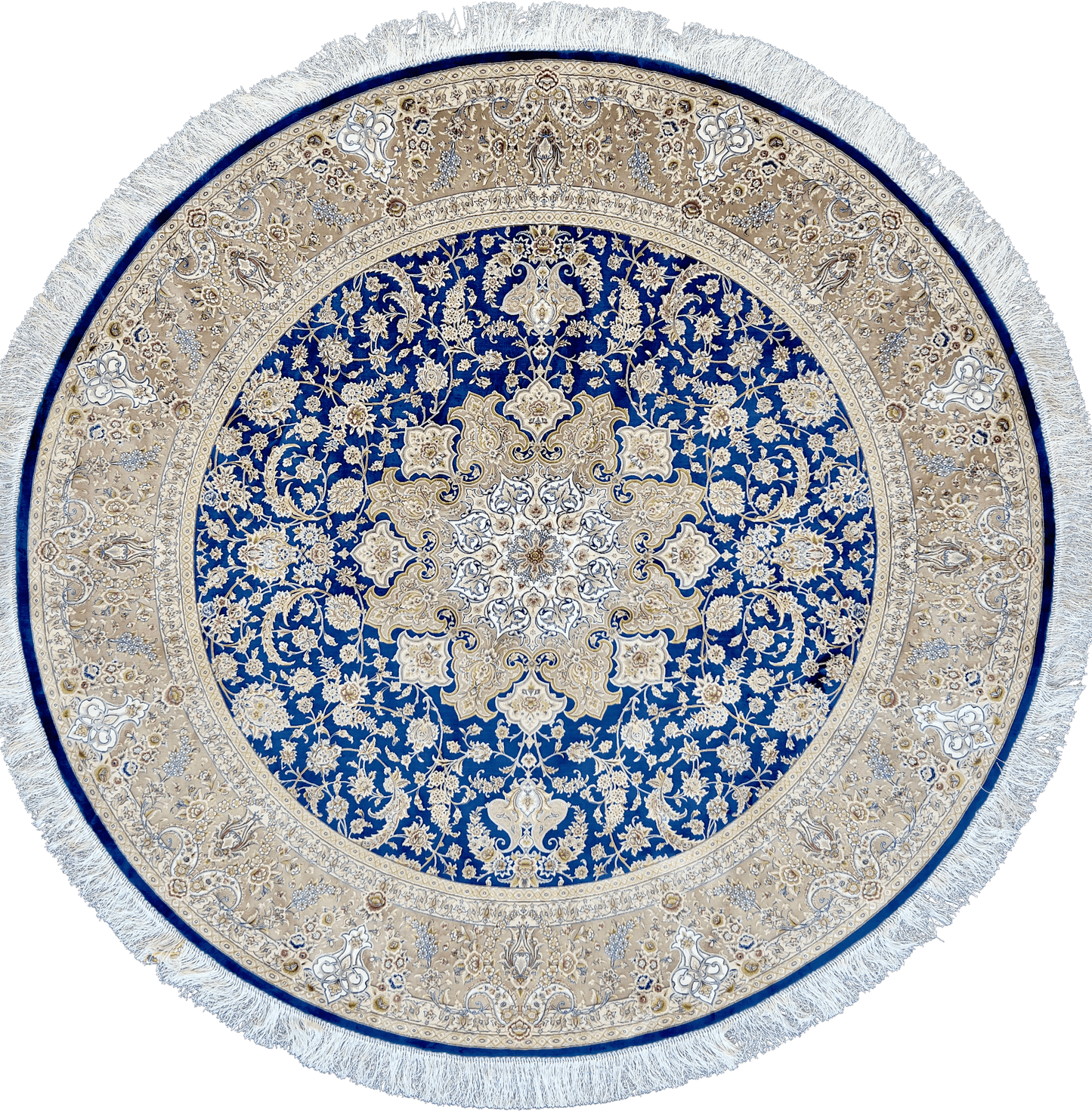 Navy Oceanic Oasis Round Rug