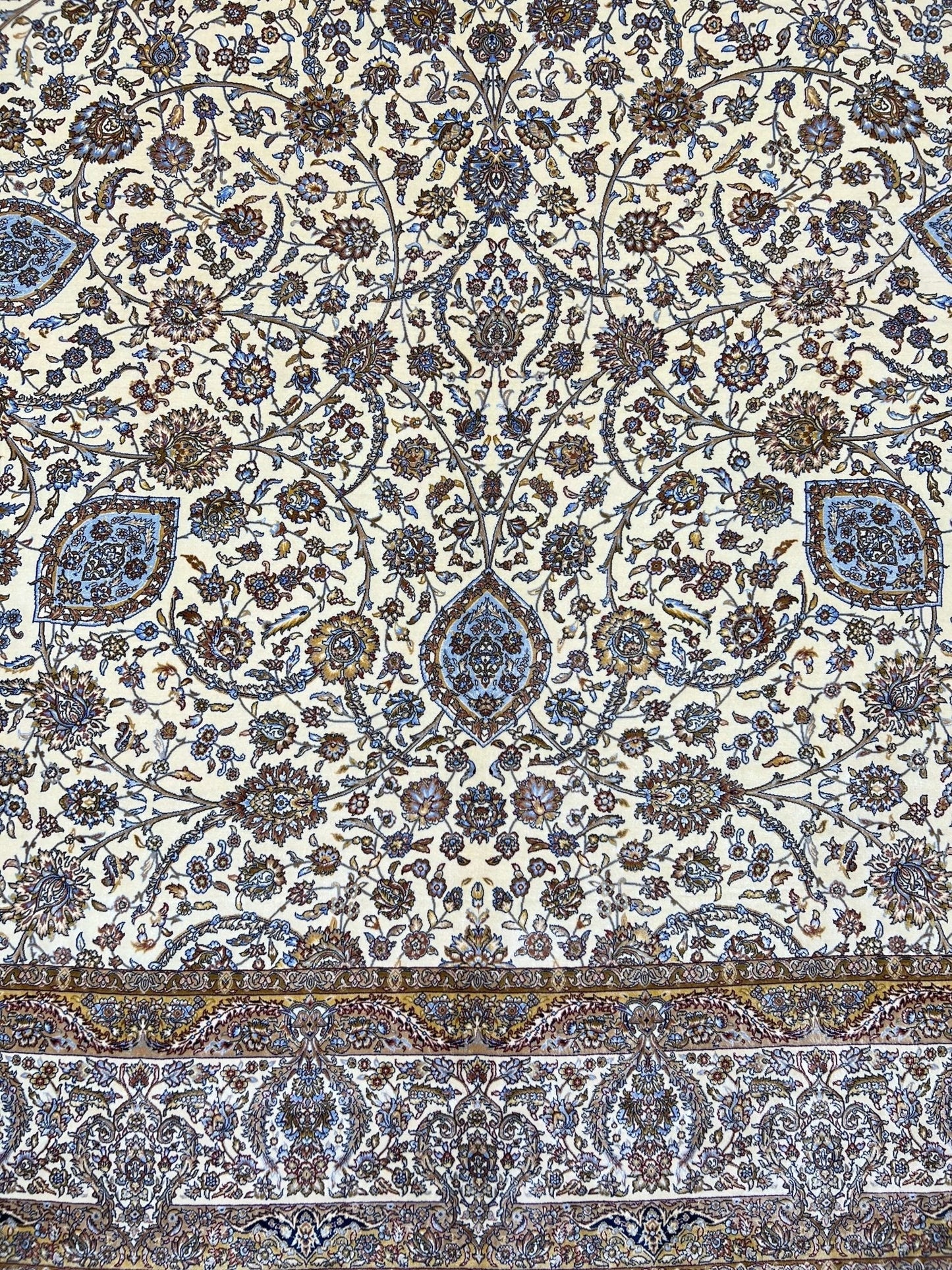 Classic Oriental Silk Beige Area Rug