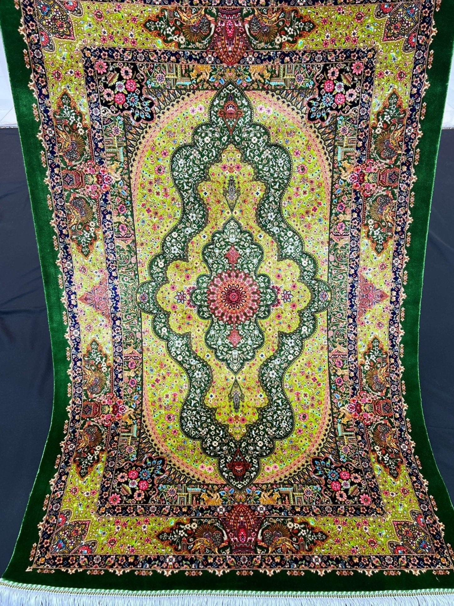 Green Silk Area Rug