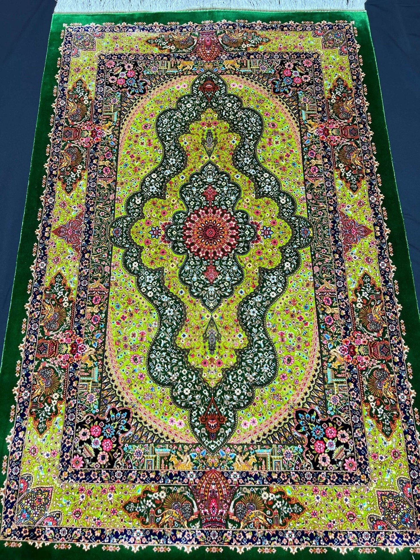 Green Silk Area Rug