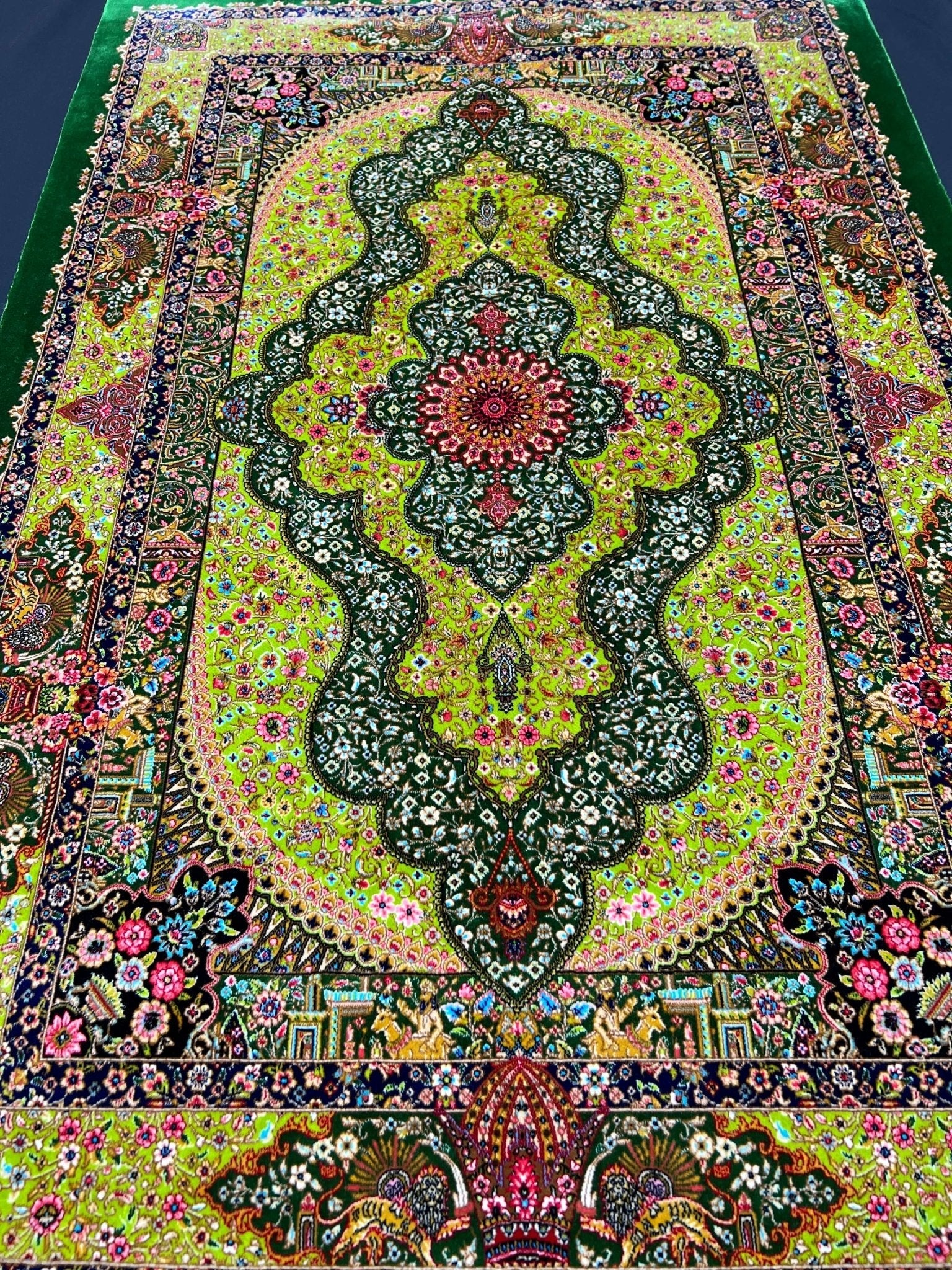 Green Silk Area Rug