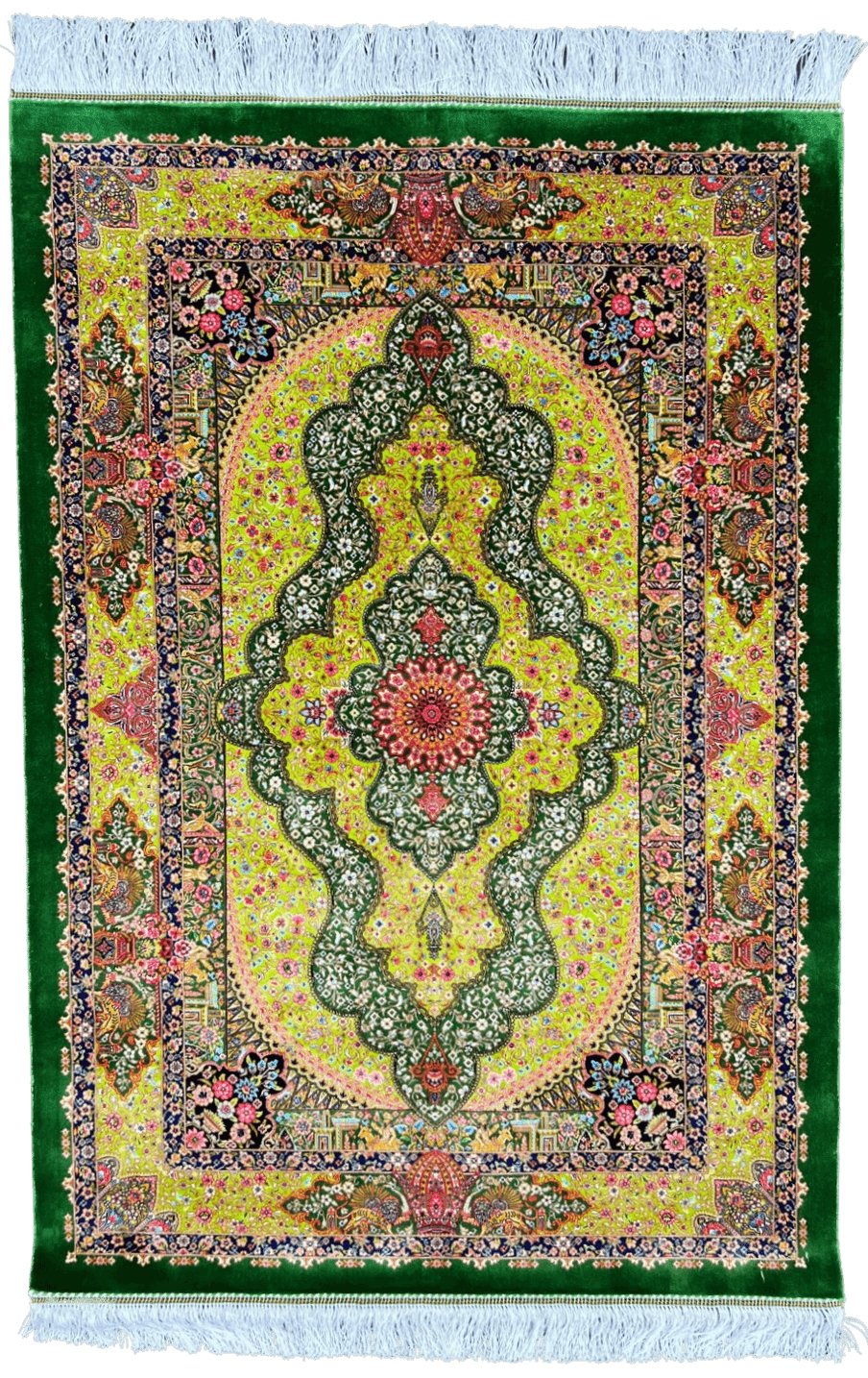 Green Silk Area Rug