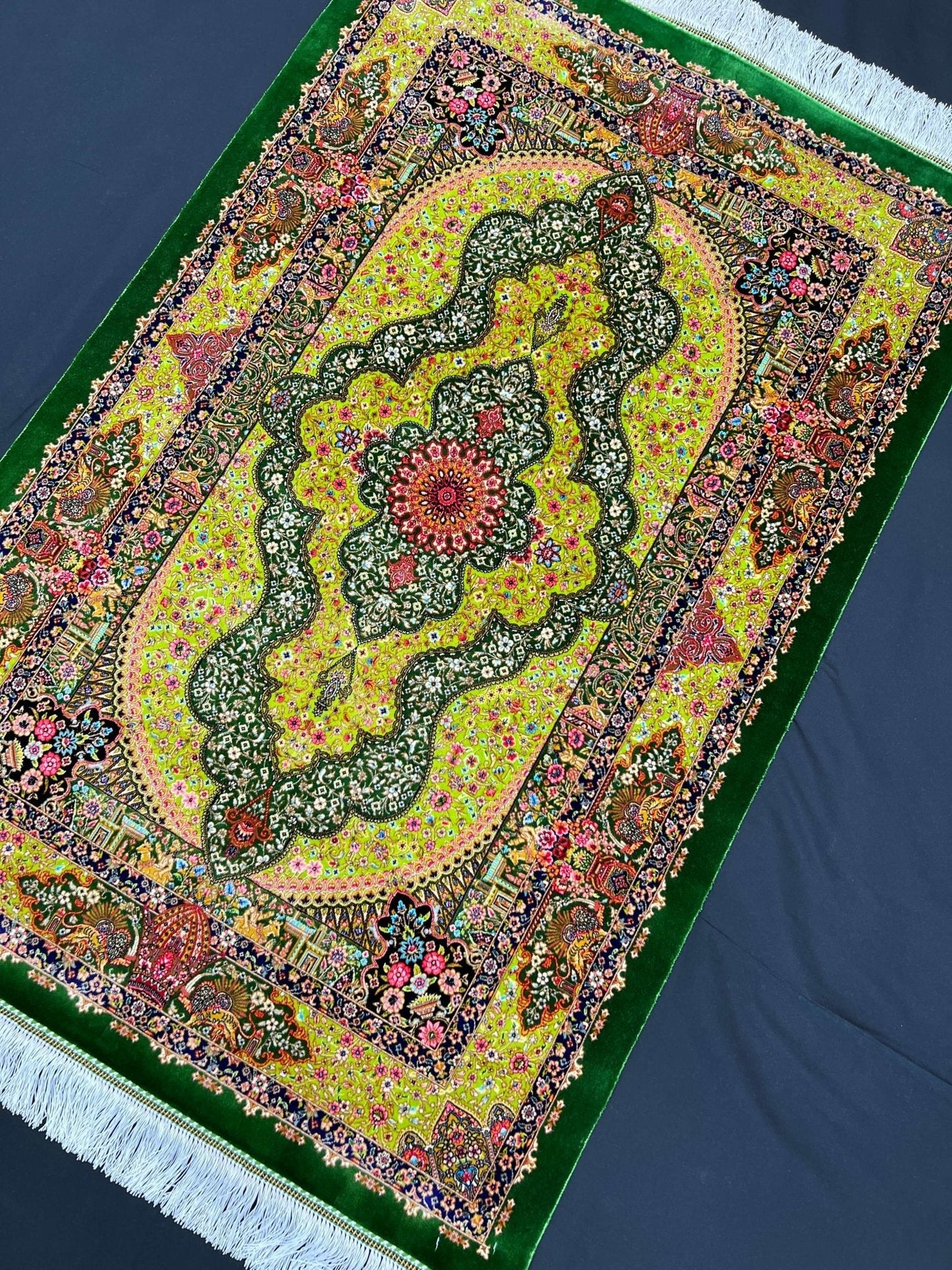 Green Silk Area Rug