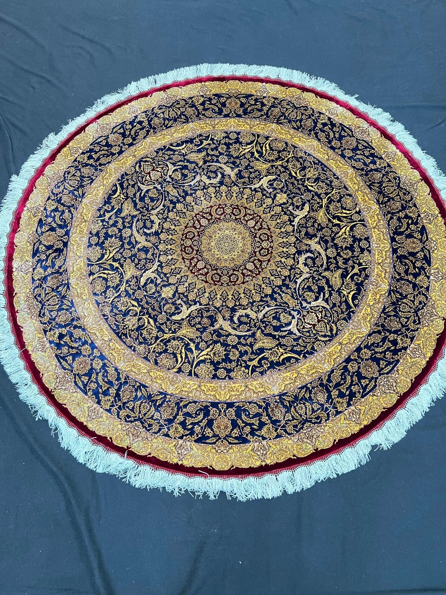 Lunar Eclipse Navy Round Rug