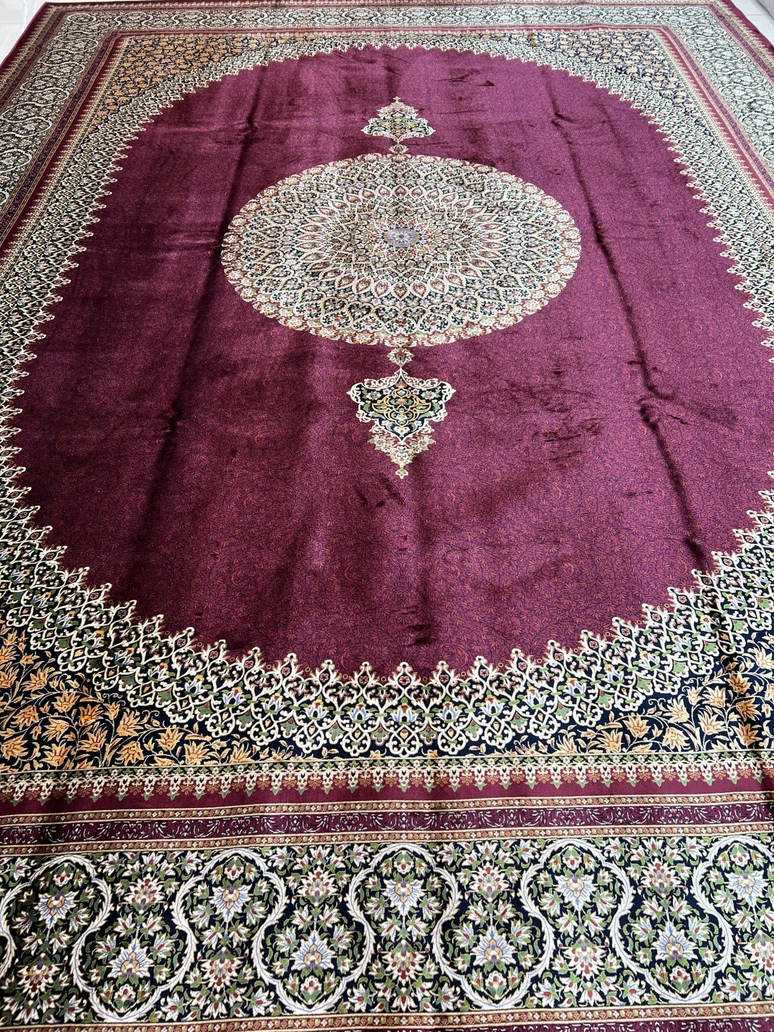 Maroon Round Medallion Area Rug