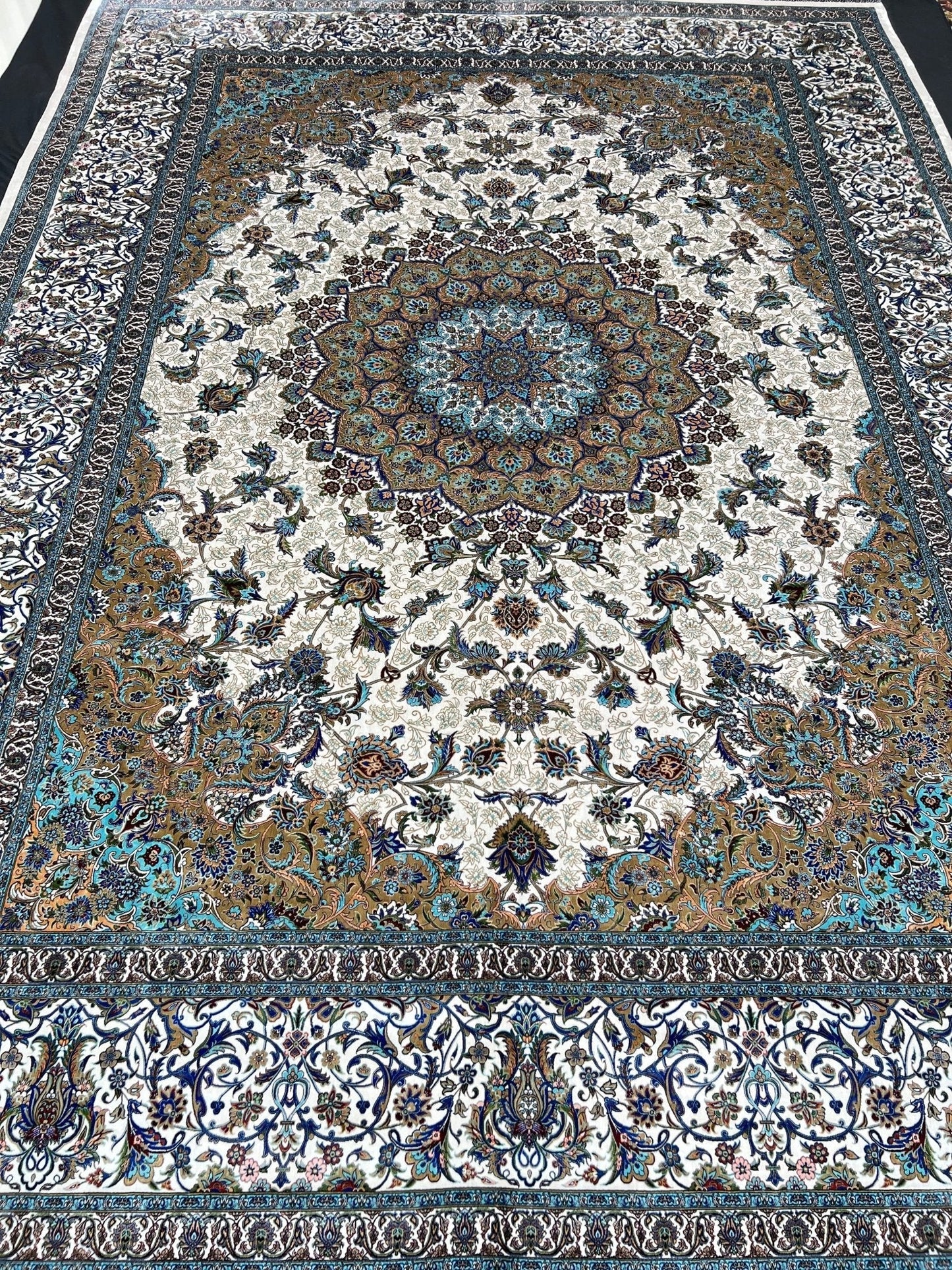 Neutral Oriental Silk Rug