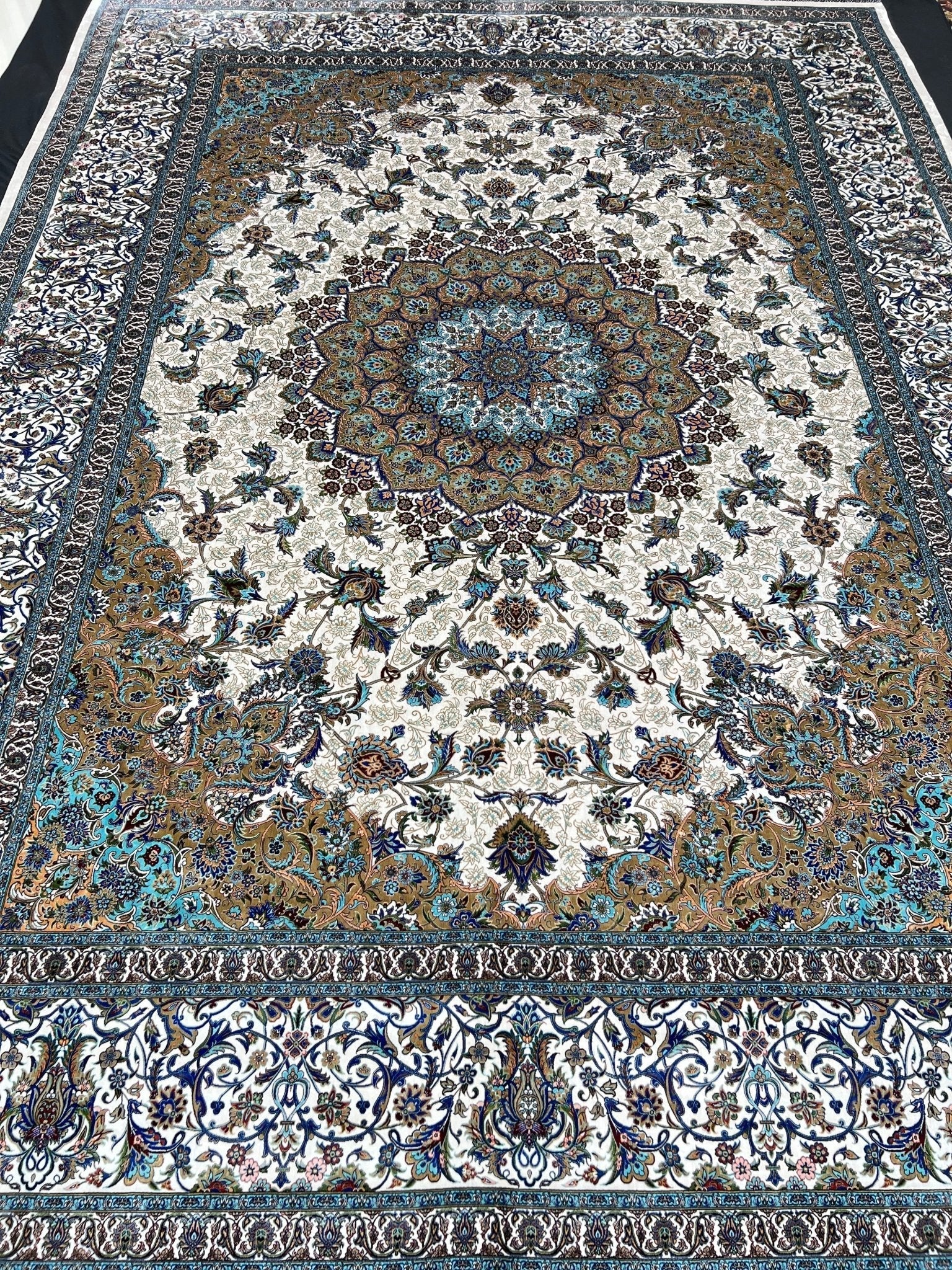 Neutral Oriental Silk Rug