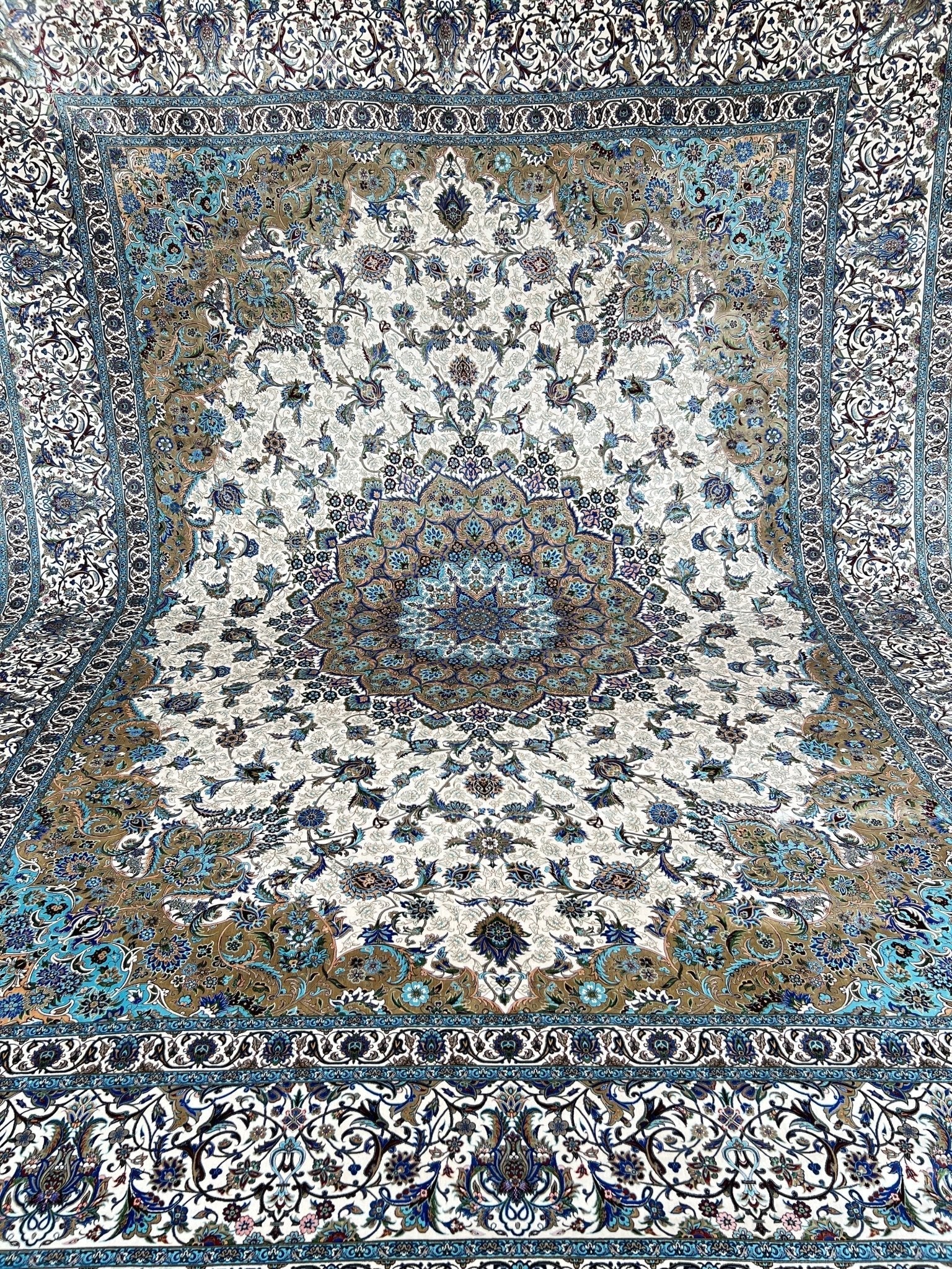 Neutral Oriental Silk Rug