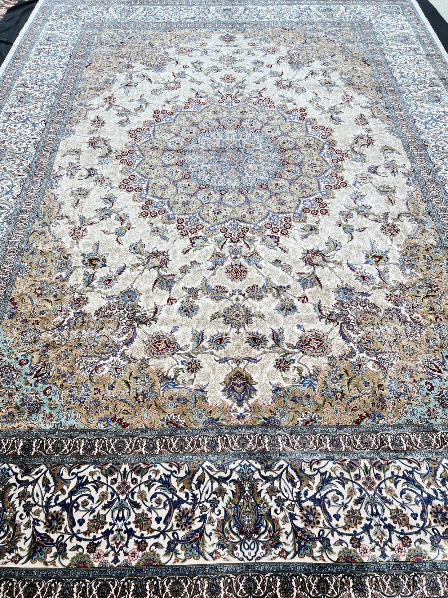 Neutral Oriental Silk Rug