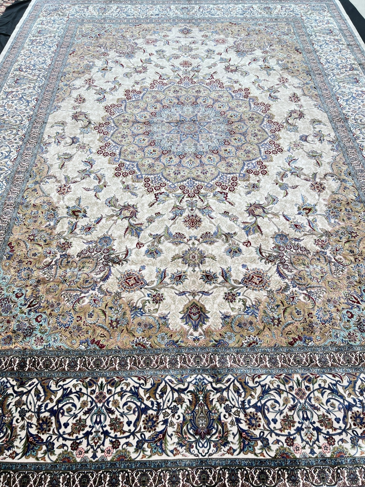 Neutral Oriental Silk Rug