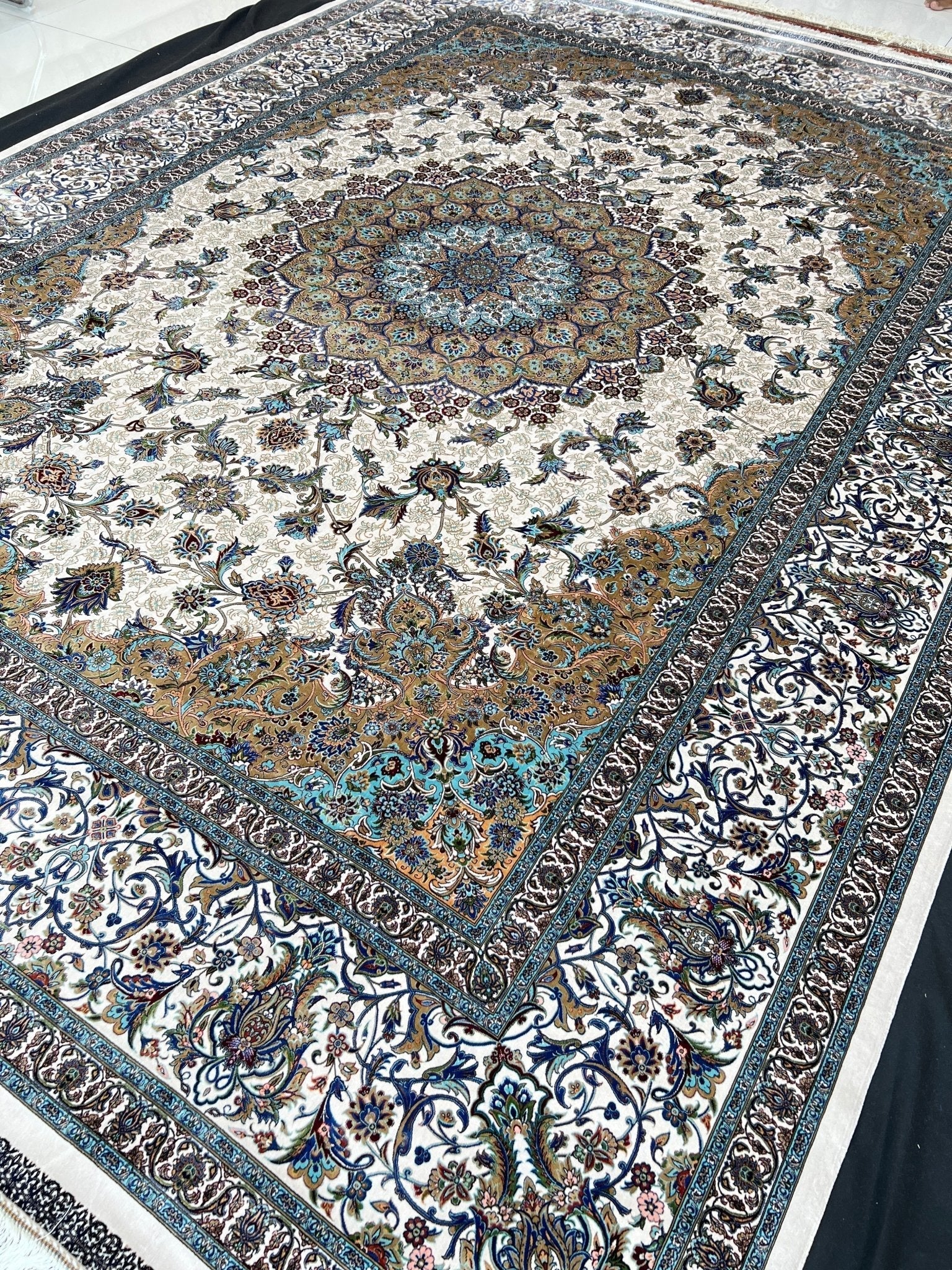 Neutral Oriental Silk Rug