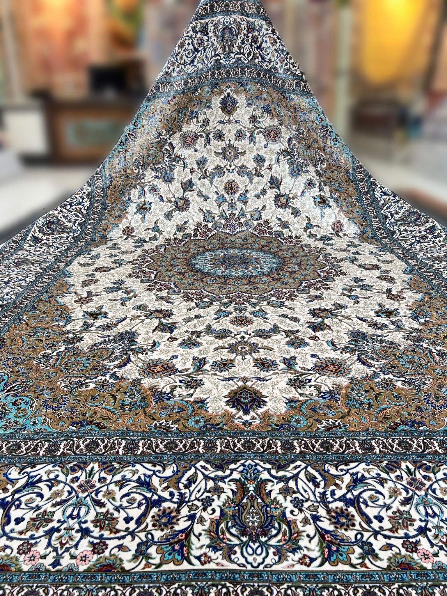 Neutral Oriental Silk Rug