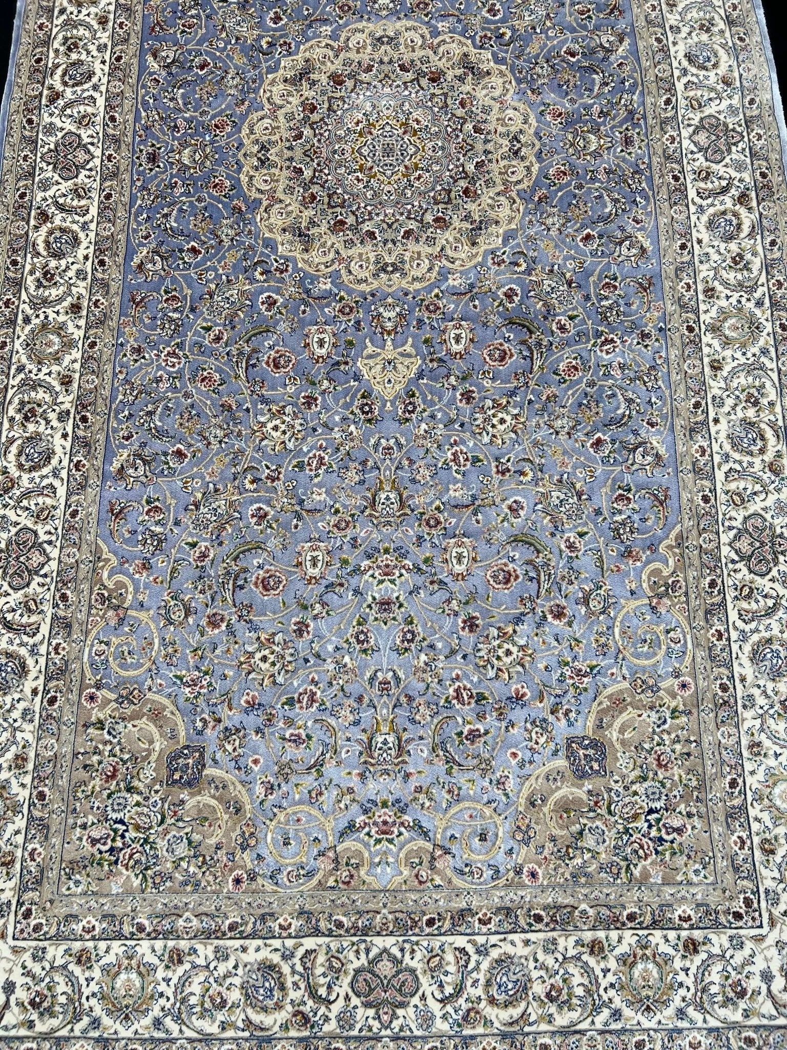 Persian Blue Silk Runner Rug