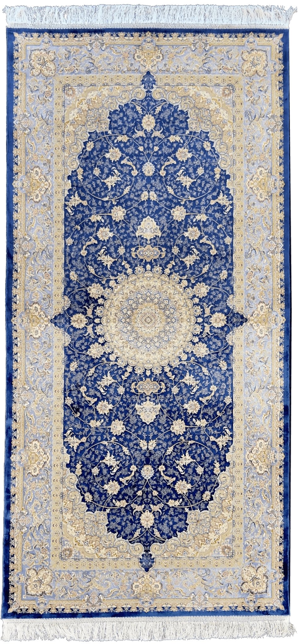 Royal Navy Blue Runner Silk Rug