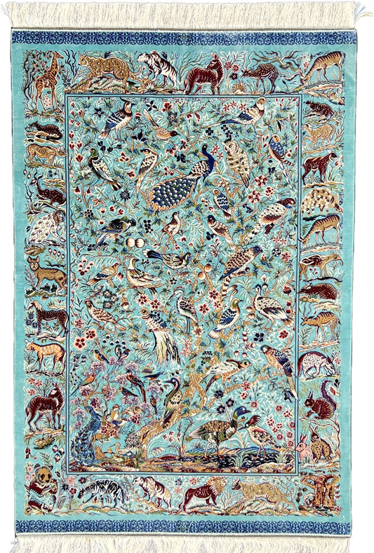 Sapphire Oasis Silk Rug