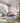 Modern Contemporary Blue Rug with Golden Borders