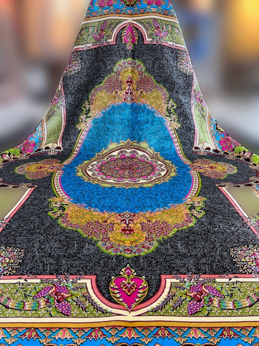 Vibrant Crystal Silk Rug