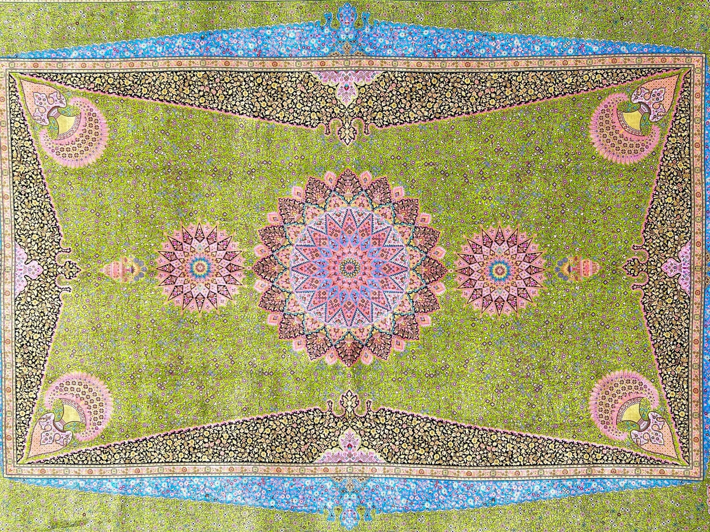 Zesty Lime Silk Rug